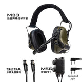 EARMOR M33 Tactical Hearing Protection Headset, Electronic Sound Pickup & Noise Reduction Headphone, Bluetooth Communication Headset for Shooting Helmet, Tactical Radio Headset